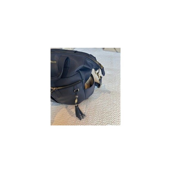 Lily Jade Caroline Convertible Tote Navy Blue Vegan Leather - Picture 5 of 11